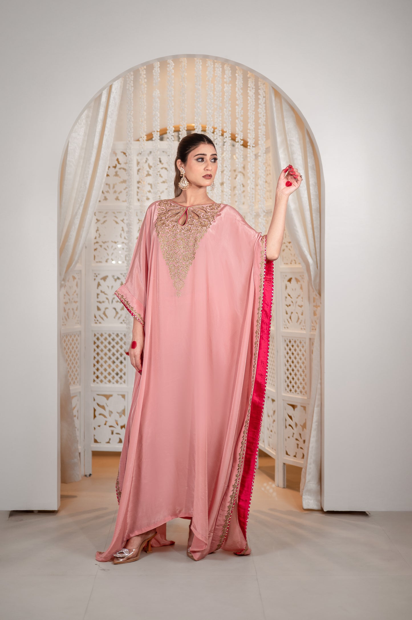 Light Pink Crepe Kaftan