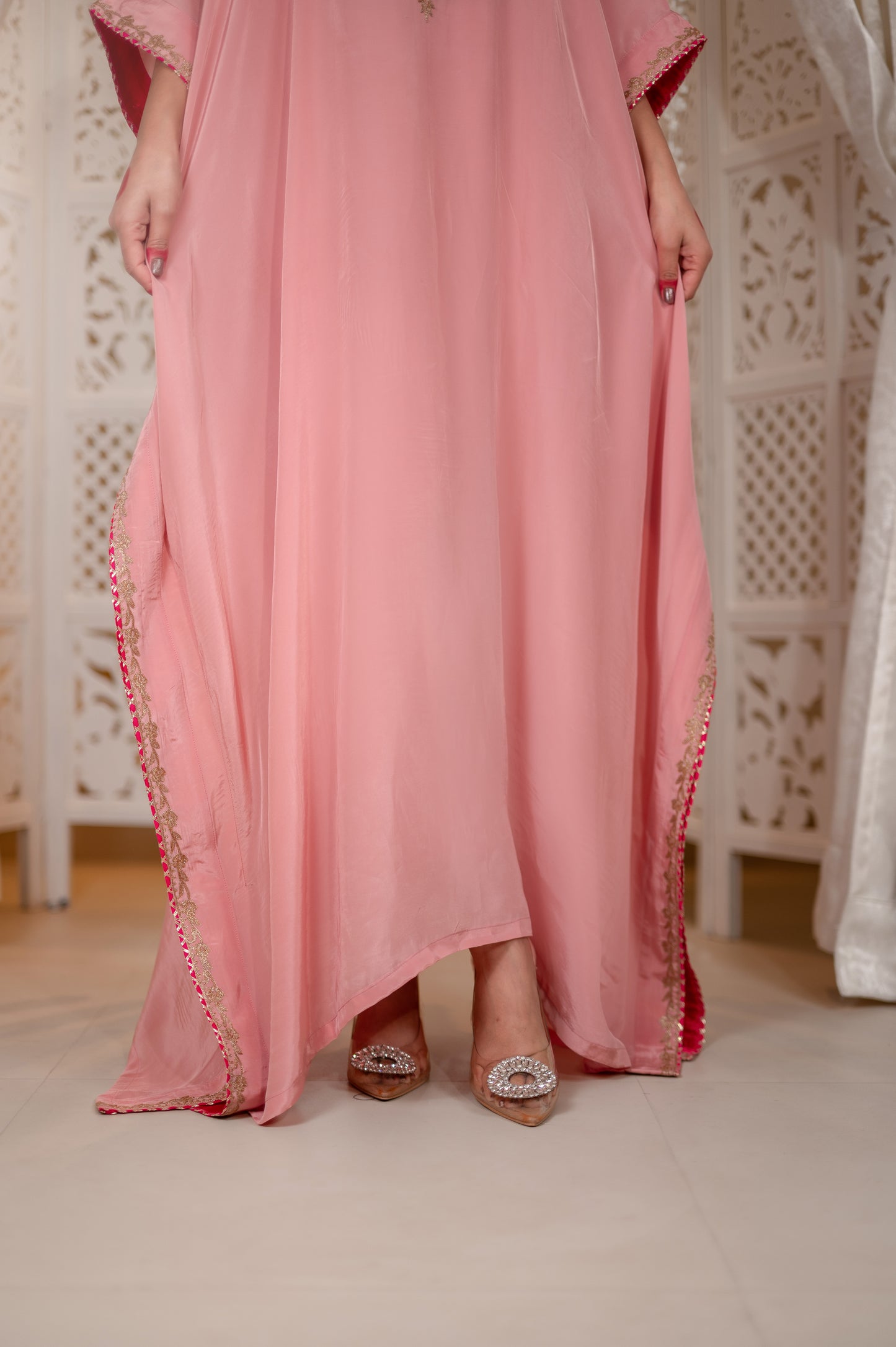 Light Pink Crepe Kaftan