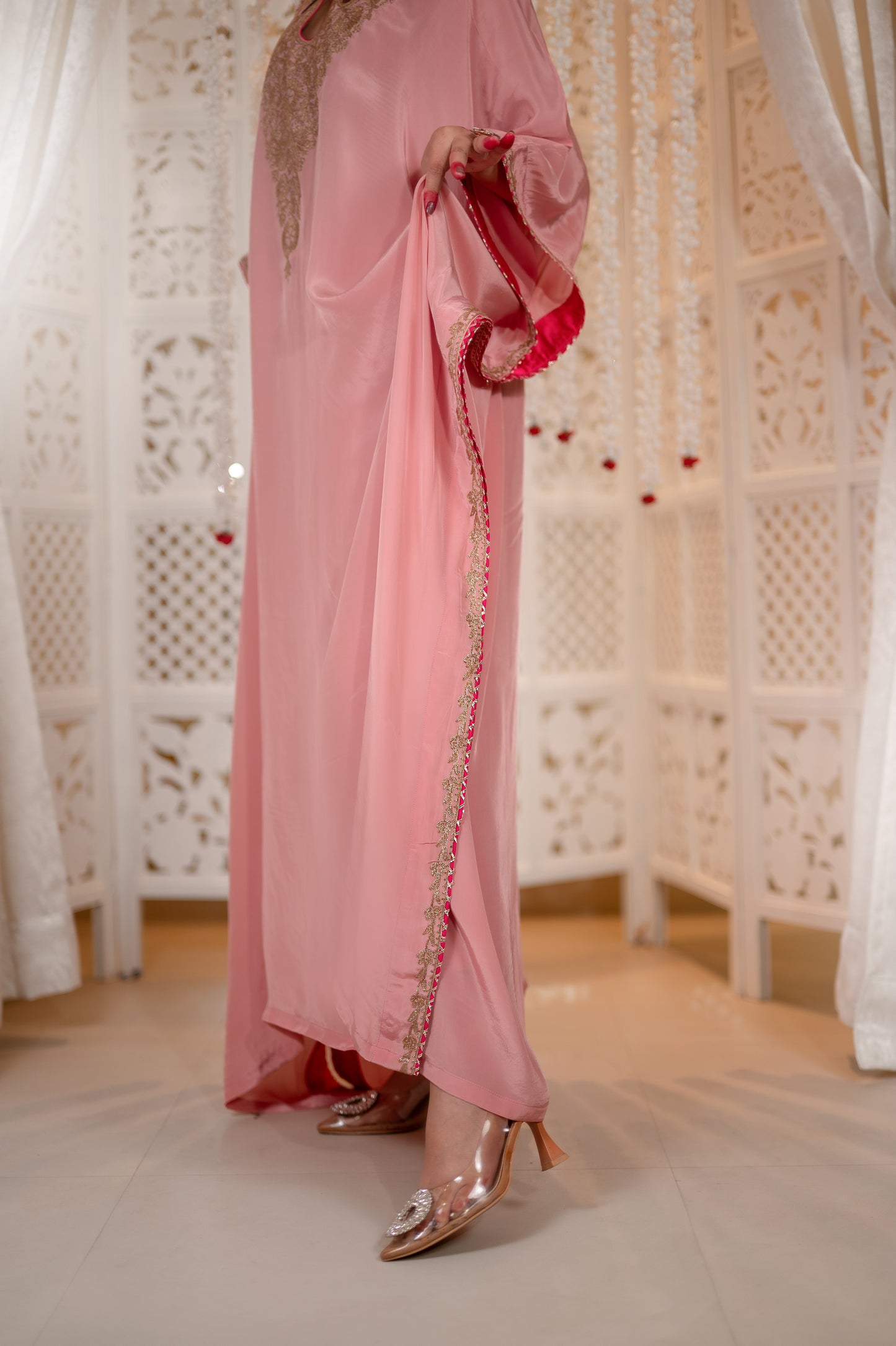 Light Pink Crepe Kaftan