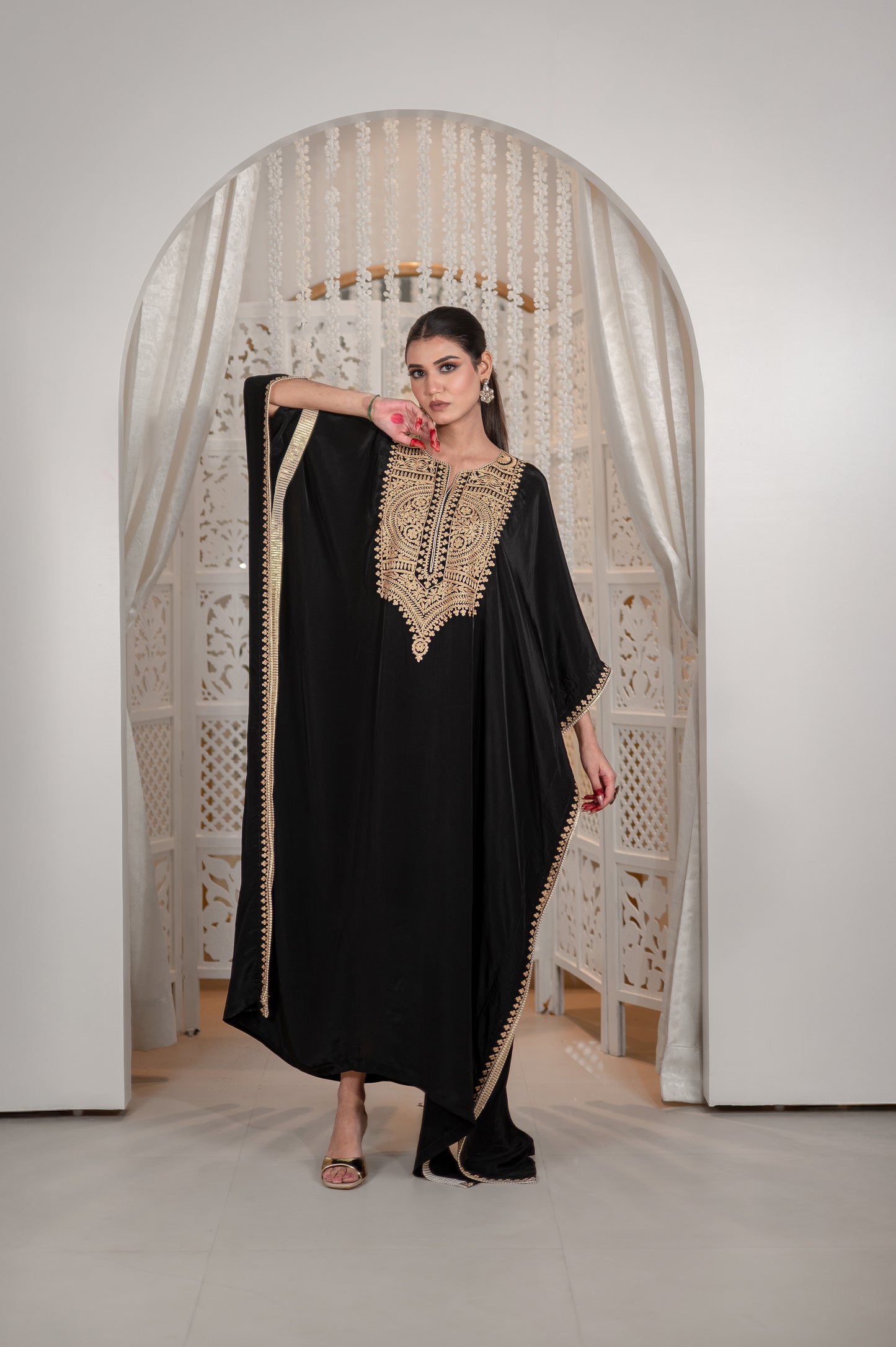 Black Crepe Kaftan