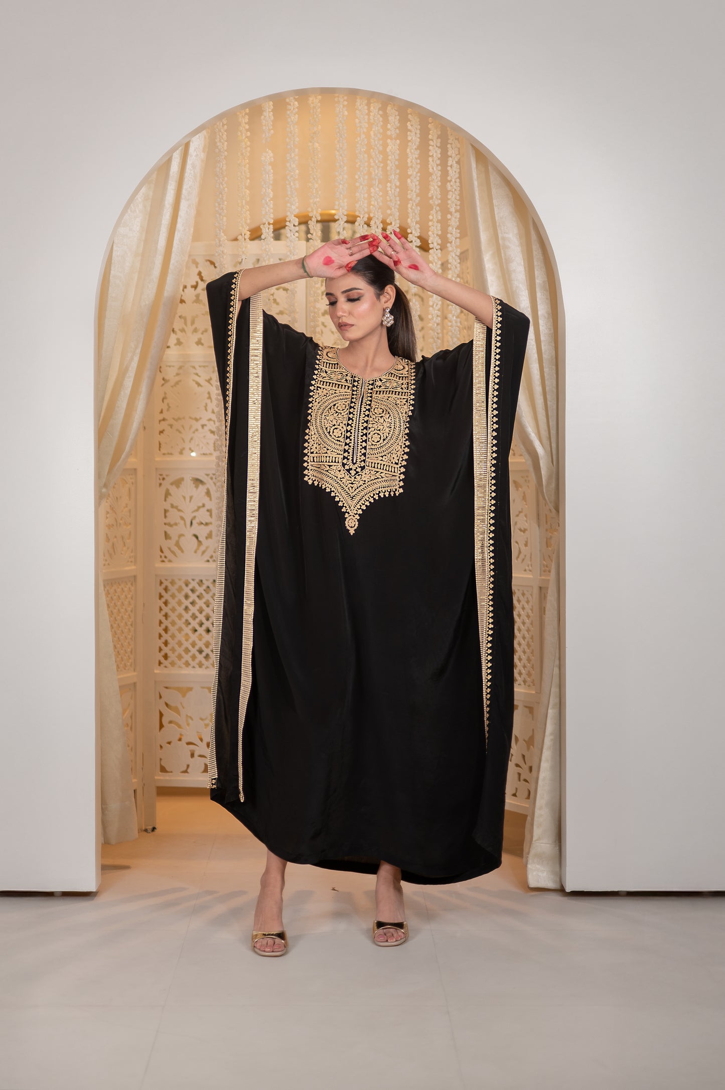 Black Crepe Kaftan