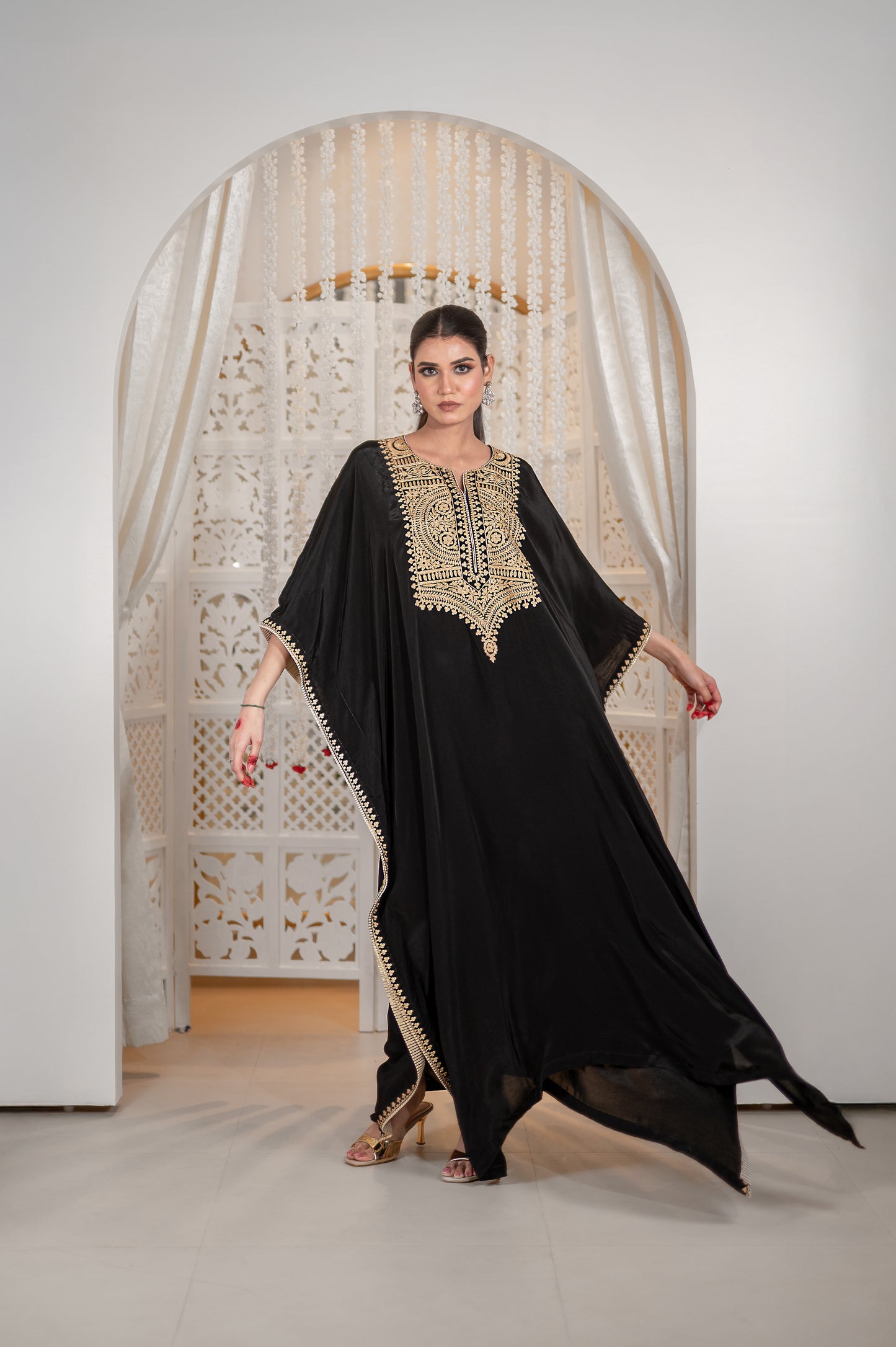 Black Crepe Kaftan