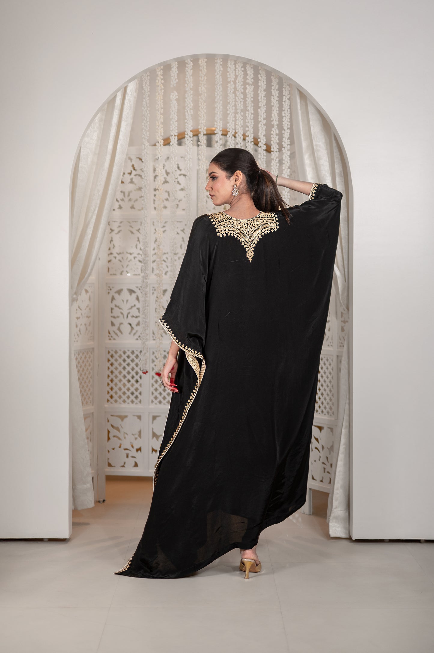 Black Crepe Kaftan