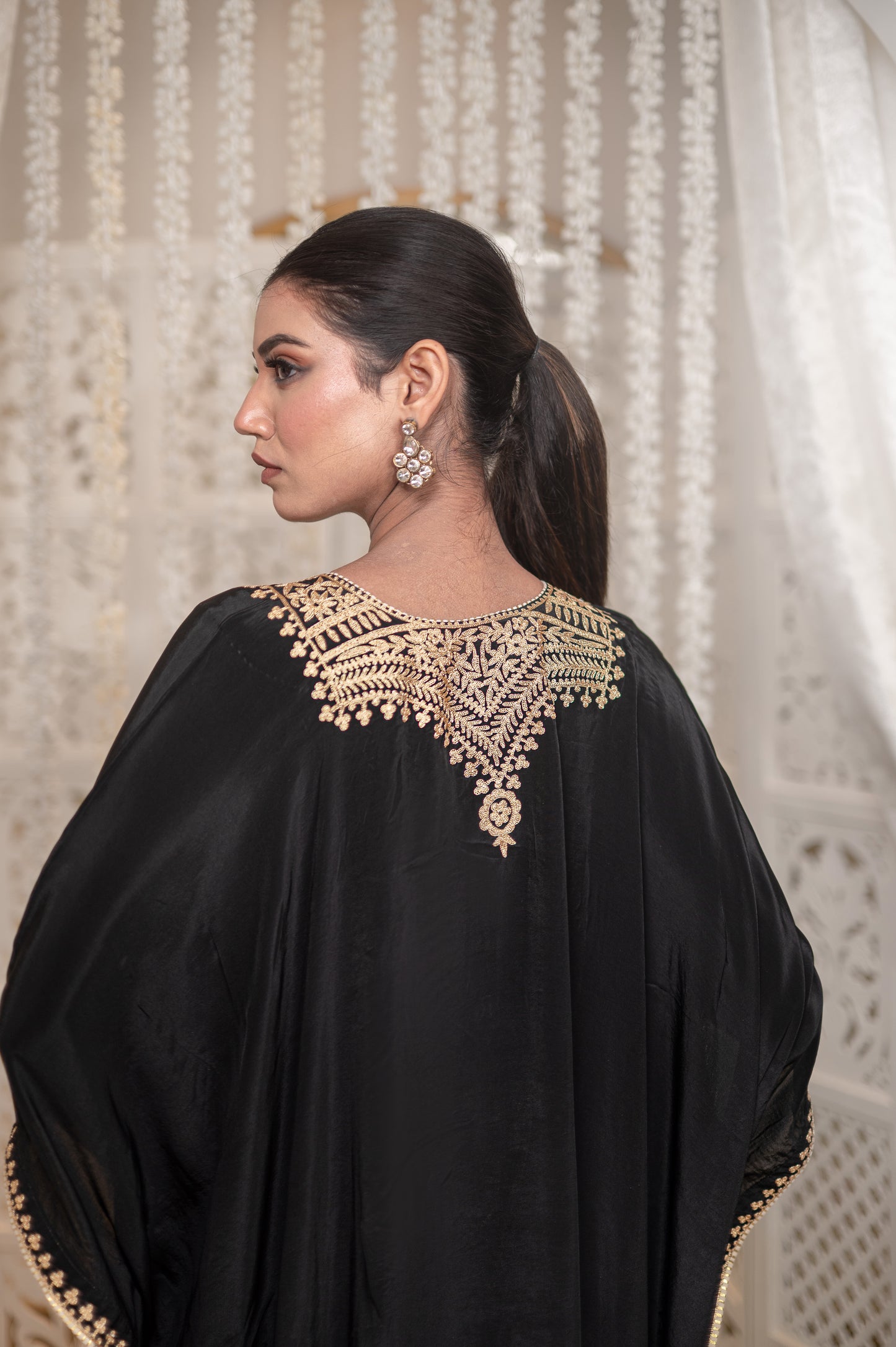 Black Crepe Kaftan