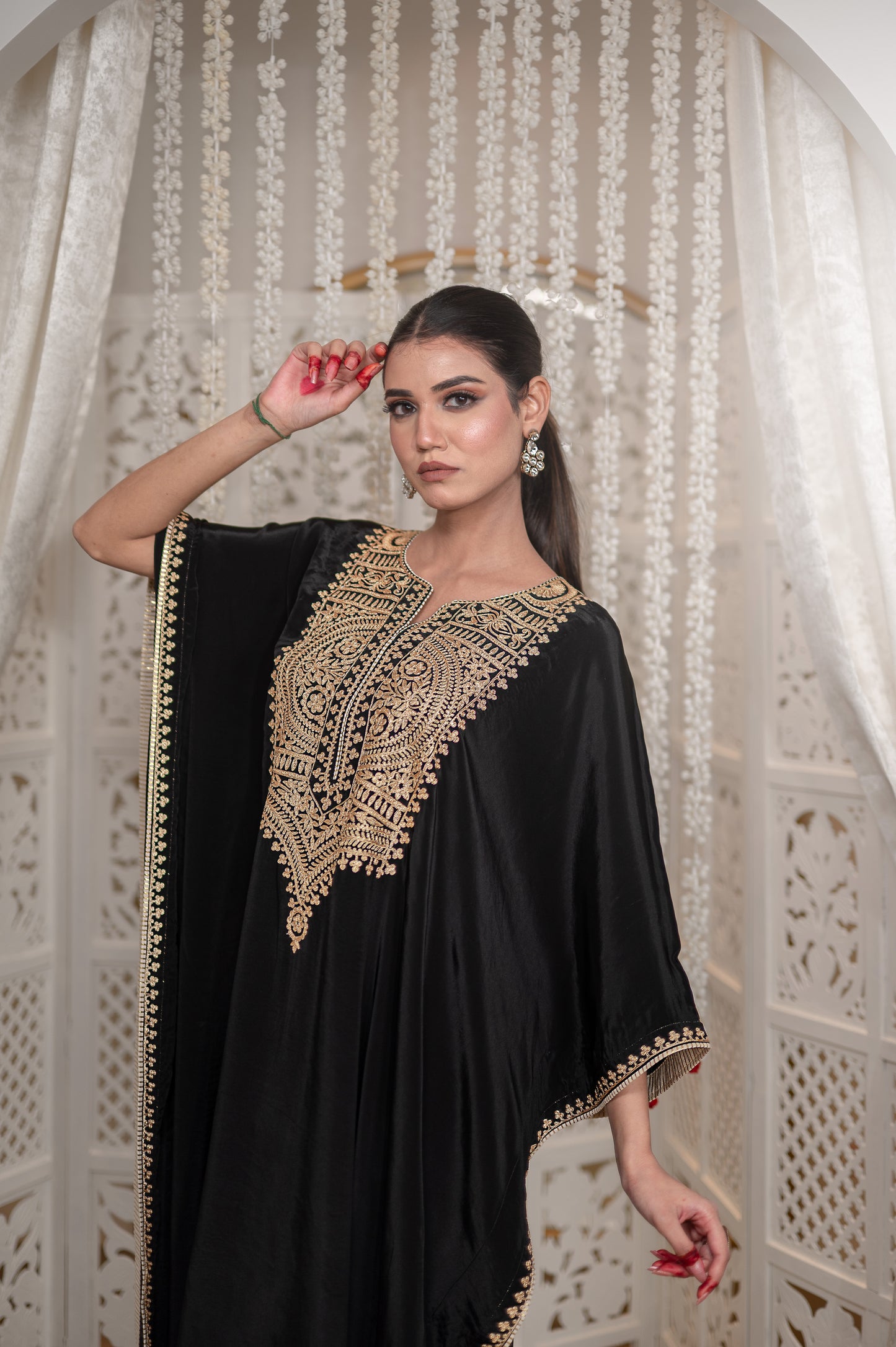 Black Crepe Kaftan