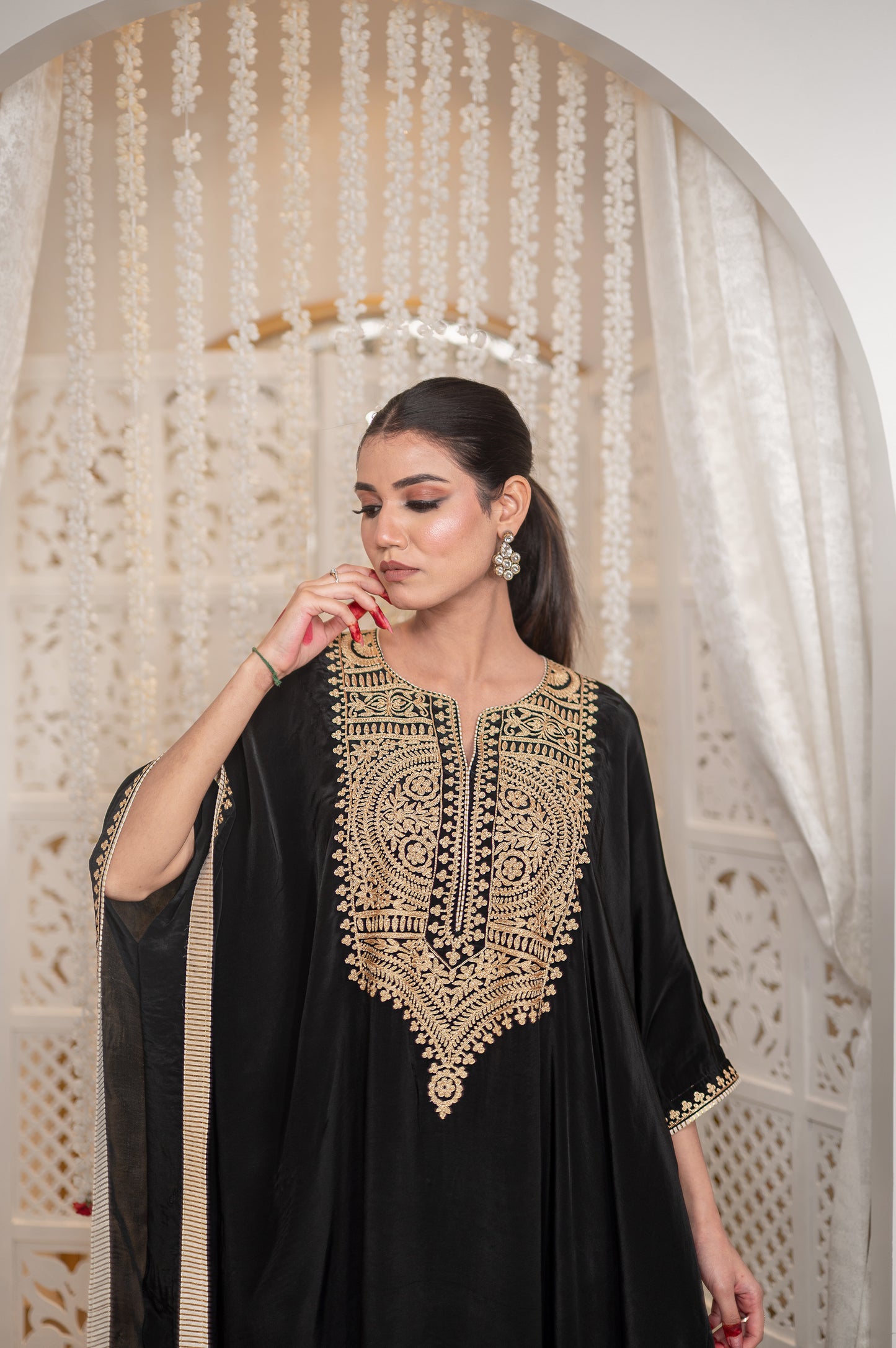 Black Crepe Kaftan