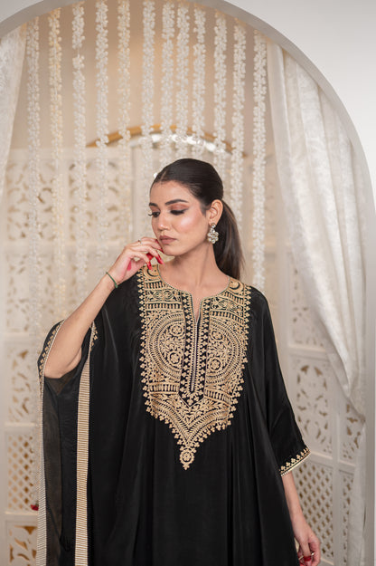 Black Crepe Kaftan