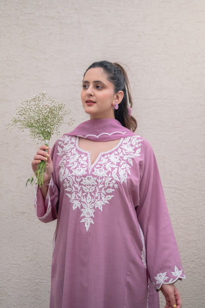 Mauve Pink Cotton Suit