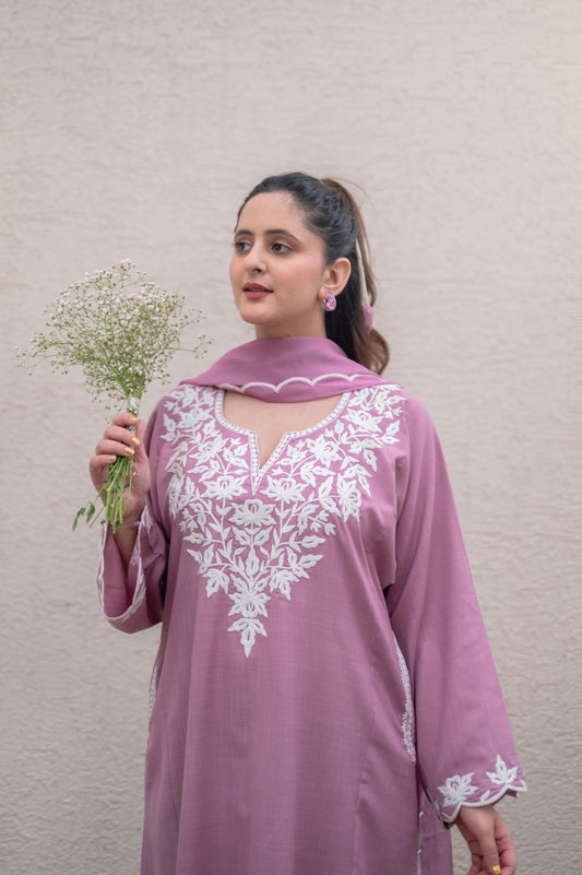 Mauve Pink Cotton Suit