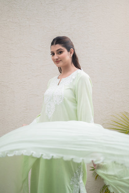 Mint Green Cotton Suit
