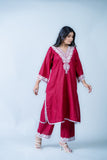 Cherry red cotton suit