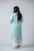 Light teal stripes modal satin kurta and pant