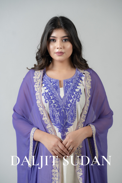 Purple Cape With Cotton Set