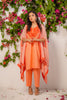 Peach Cape With Cotton Kurta Set