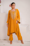 Mustard Crepe Tilla Set