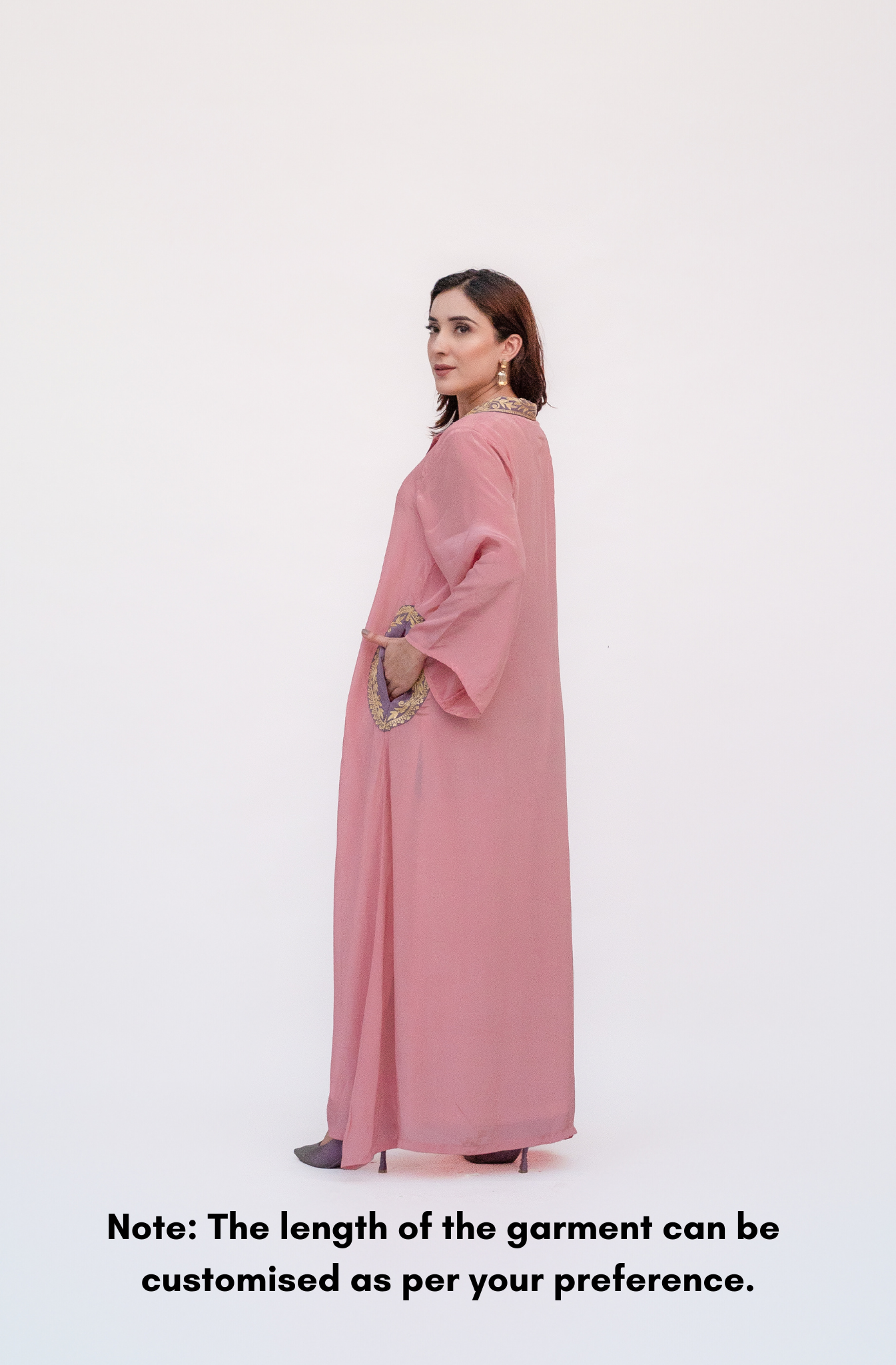 Light Pink Crepe Long Kurta