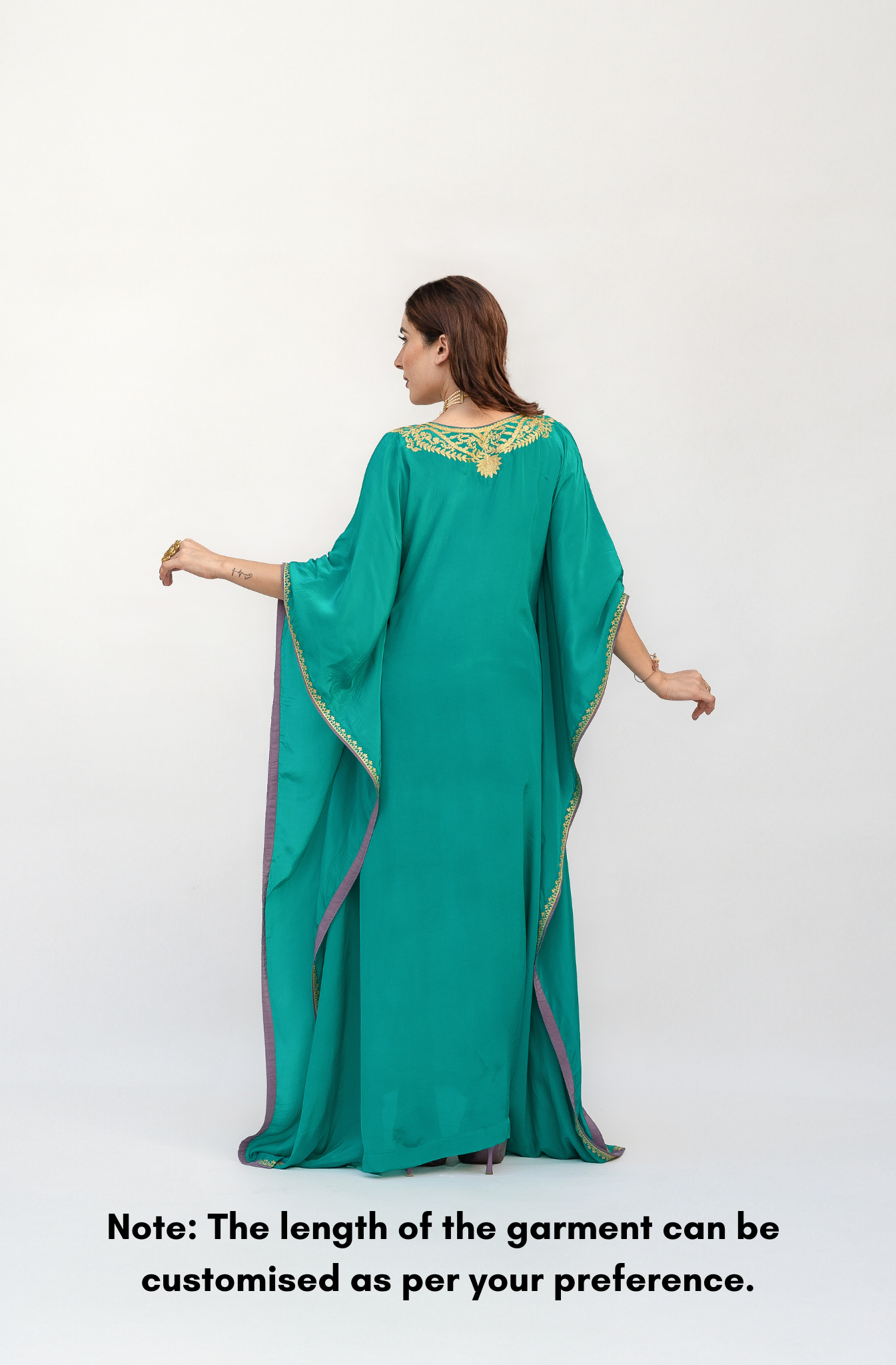 Teal Blue Crepe Kaftan