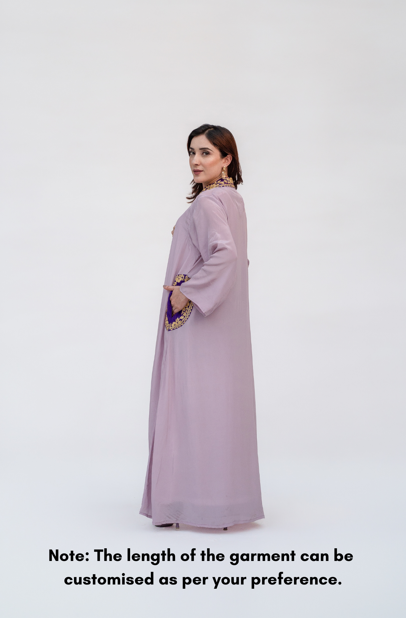 Lavender Crepe Long Kurta