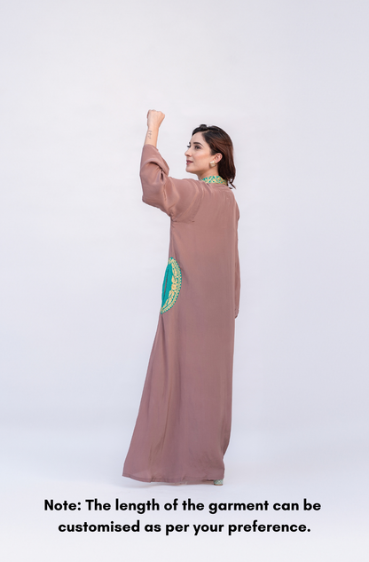 Dull Purple Crepe Long Kurta