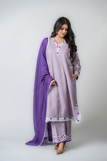 Light purple cotton suit