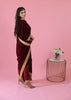 Maroon Velvet phiran suit