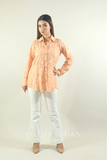 Peach all over embroidered shirt