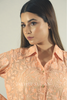 Peach all over embroidered shirt