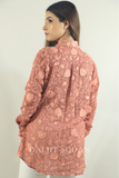 Rose pink all over embroidered shirt