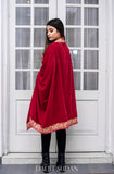 Red Velvet Cape with Aari Embroidery