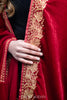 Red Velvet Cape with Aari Embroidery