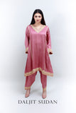 Aurora Pink German Satin Phiran Suit