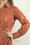Rust all over embroidered shirt